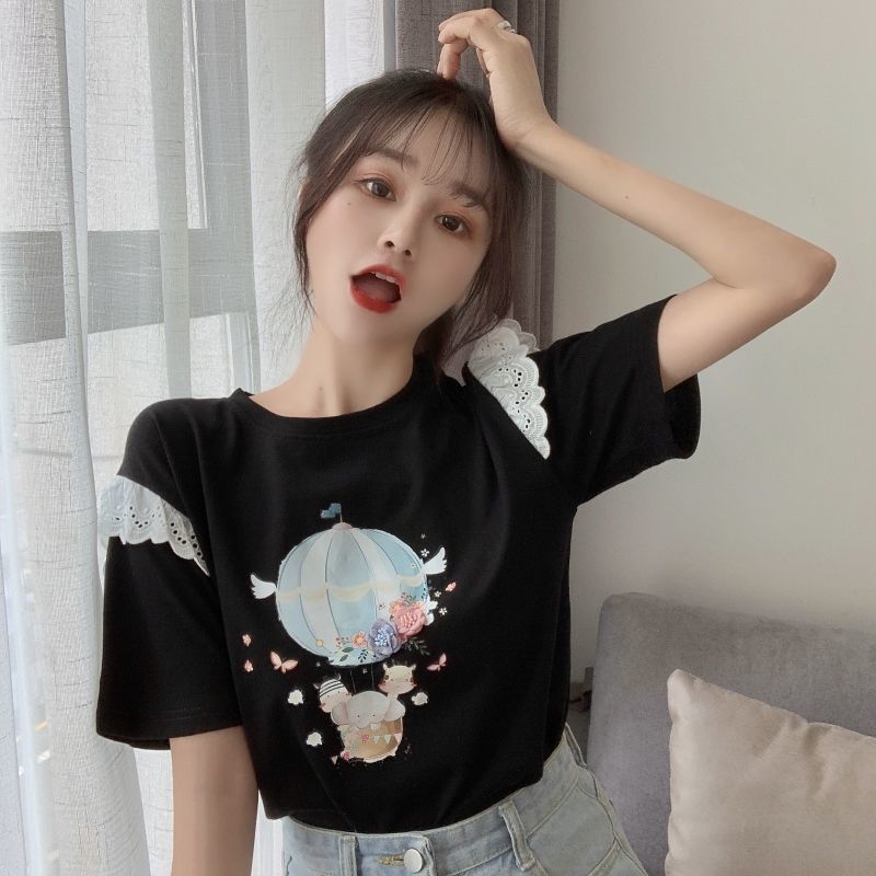 Ecobloom Mart Summer Korean Lace Stitching Shirt
