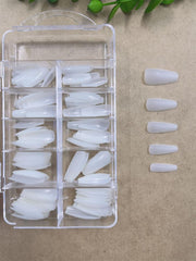 Ecobloom Mart 00 Pcs Set Fake Nails - Classic White